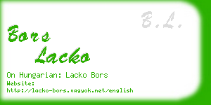 bors lacko business card